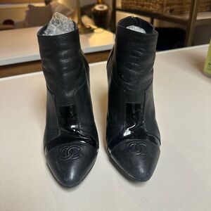 Chanel Black leather bootie